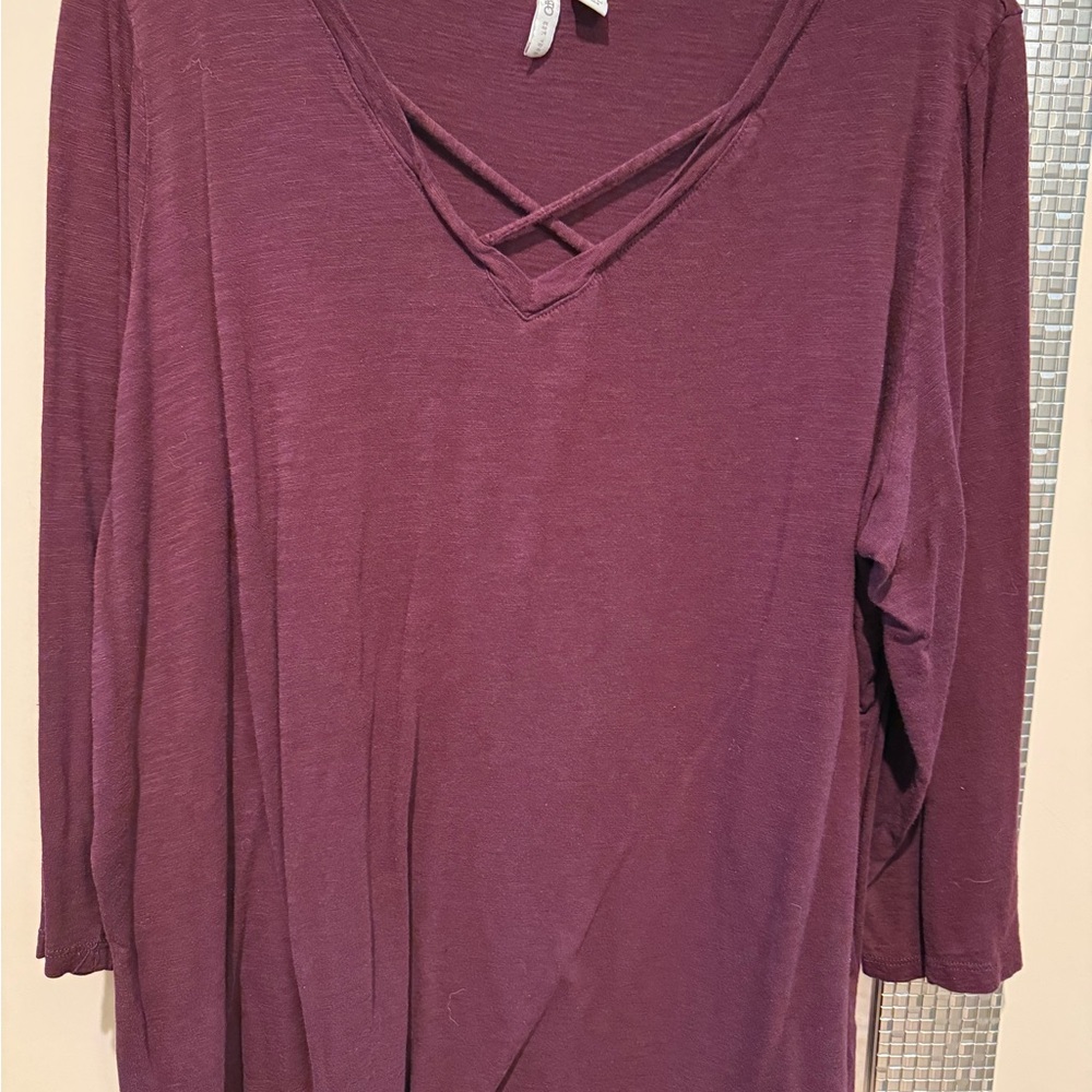 Cato Deep Purple Long Sleeve Top